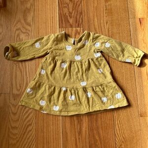 Little Co. Tiered Apple Dress in Mustard Yellow